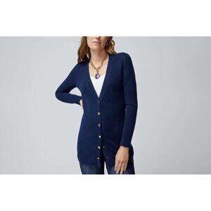 White House Black Market Women’s Navy XL Long Wool Cardigan